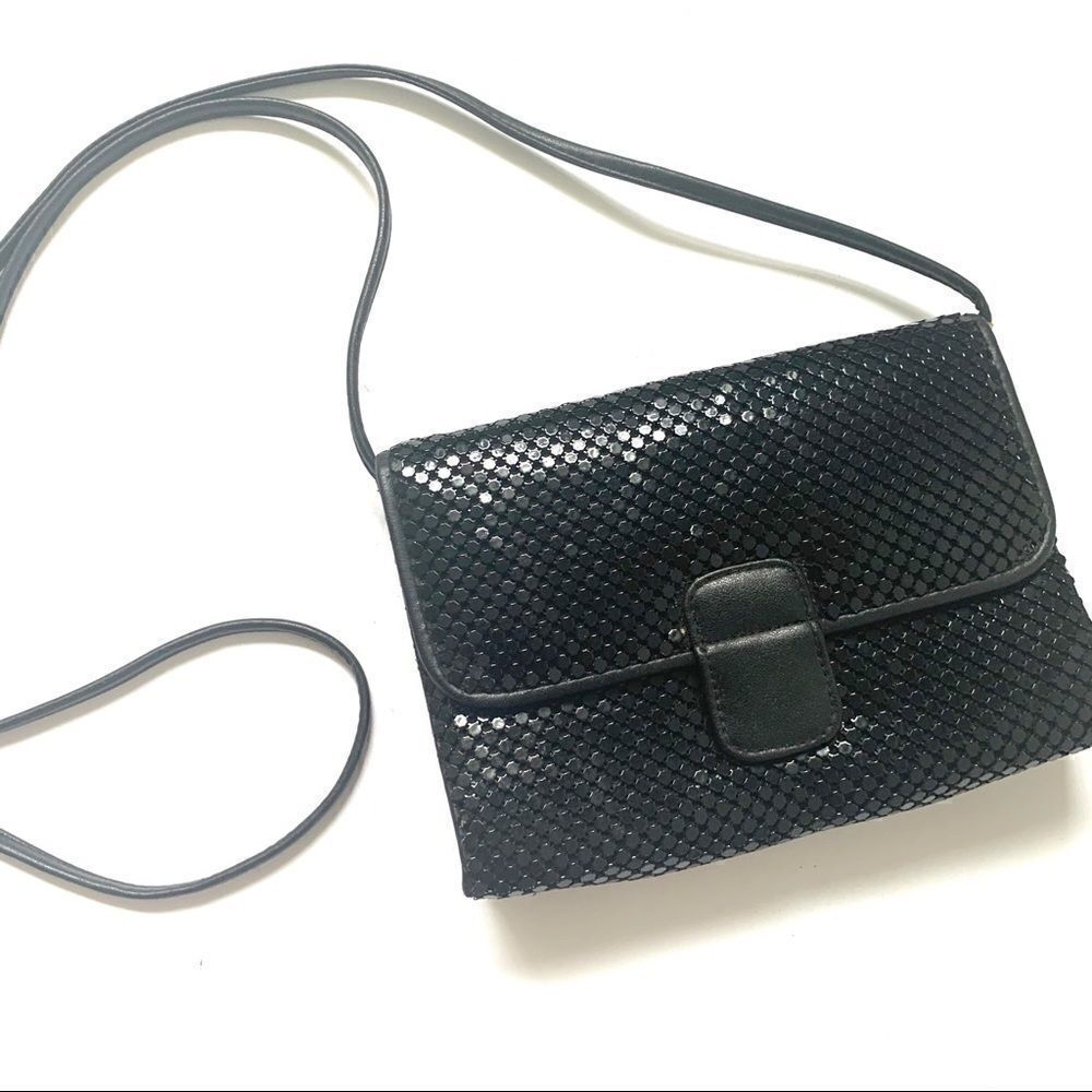 Whiting & Davis Black Metal Mesh mini crossbody